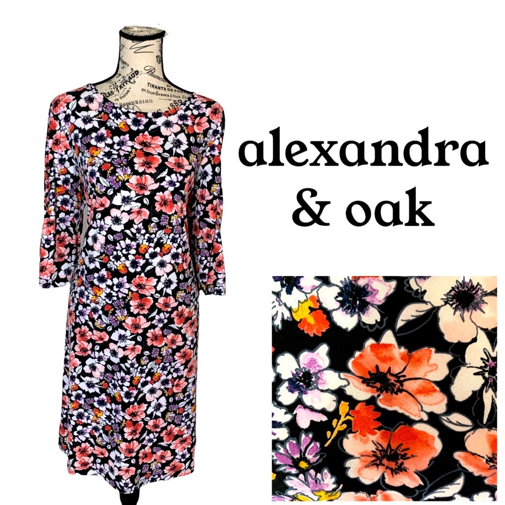 Alexandra & Oak Floral Stretch Dress Size Large